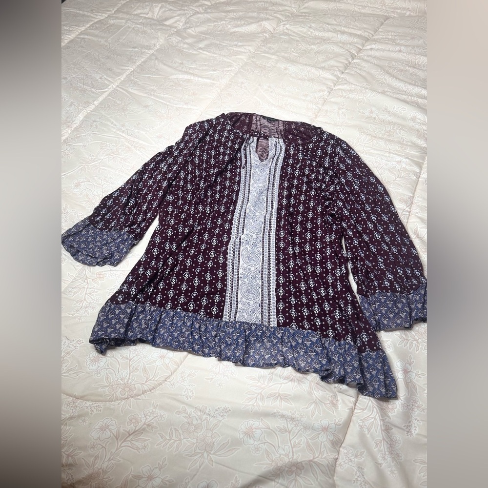 Lucky Brand Violet and Navy Blouse - Picture 7 of 8